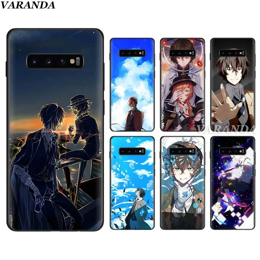 

Black Silicone Case for Samsung Galaxy S8 S9 S10 Plus S10e A50 A70 Note 8 9 Cover bungou stray dogs Dazai Osamu Soft Cases