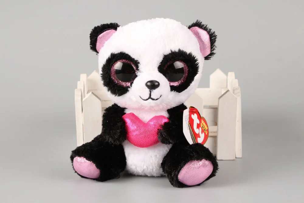 ON SALE Genuine Original Ty Beanie Boos Cutie Pie The Panda with Heart Plush