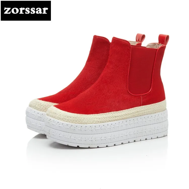 {Zorssar}/2018 г. Новые Модные женские ботинки ботильоны на высоком каблуке платформе