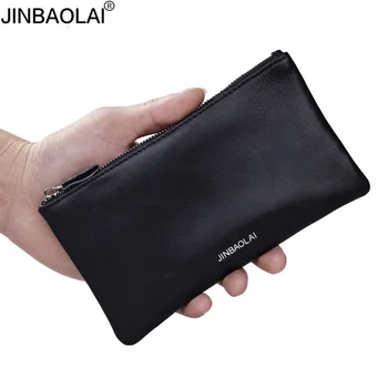 

JINBAOLAI Leather Wallets Designer Long Purse Rfid Card Holder Travel Card Wallet Carteira Masculina