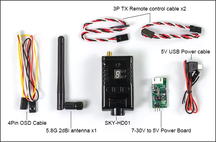 SKY-HD01 5.8G 1080P HD FPV Wireless Transmitter DV Camera AIO (SKY HD01 5.8Ghz 1080 P HD FPV Wirele