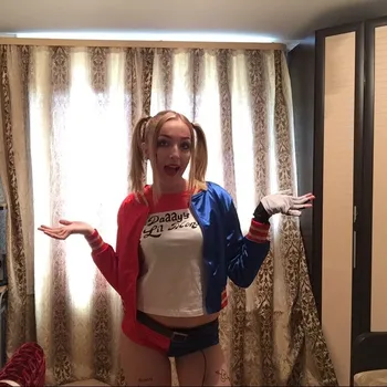 

Adult Women Batman Suicide Squad Harley Quinn Cosplay Costume Full Set Halloween Carnival Costumes