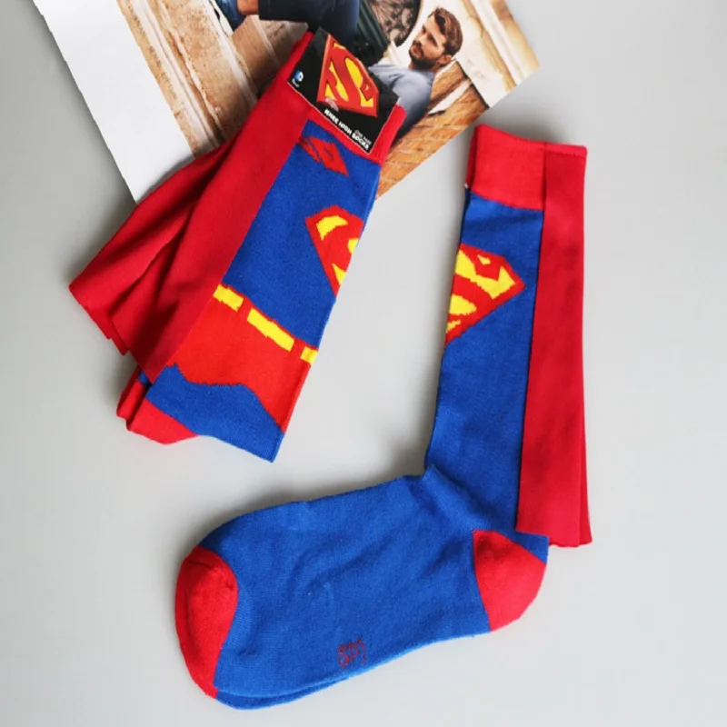

2018 Sale Top Fashion Standard Cotton Casual Men Socks Calcetines Hombre European American Fashion Socks Superman Long