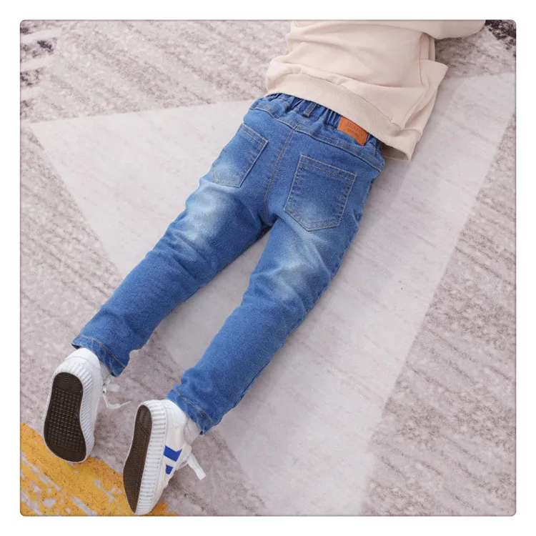 1-6 y children baby boy denim jeans winter pants velvet thick warm trousers toddler jeans for boys elastic waist kids clothes (11)