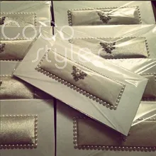 Cocostyles пользовательские элегантные прямоугольные бархатные Пригласительные открытки с жемчужной брошью для королевских Свадебные торжества