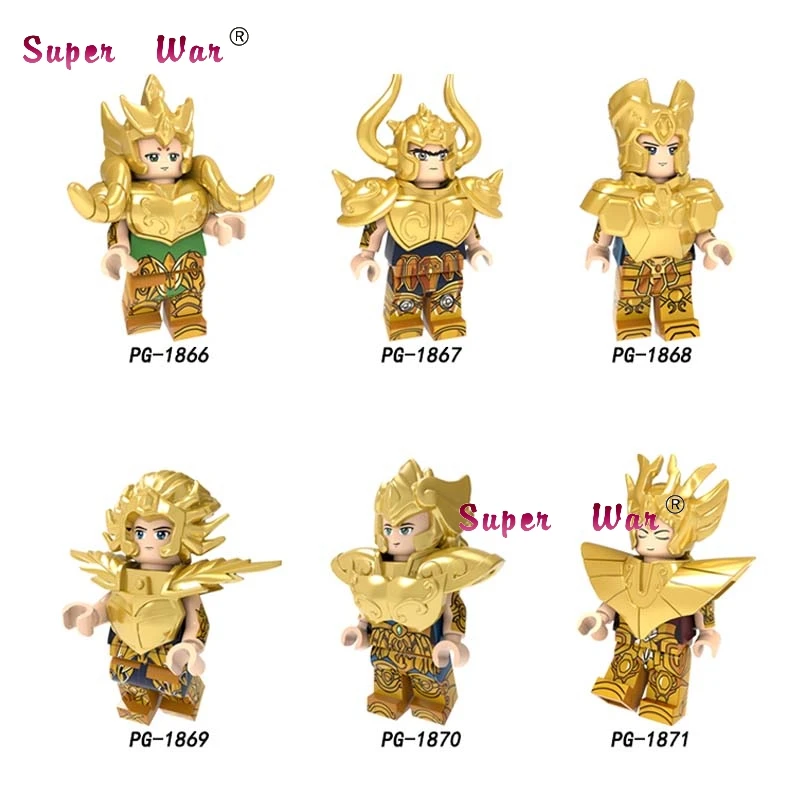 

Single Gold Aries Cancer Taurus Leo Aioria Virgo Mu Aldebaran SAGA Death Mask Shaka building block toy for children