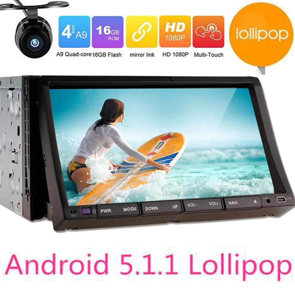 double din Quad Core Android 5.1.1 car dvd 2din universal Car DVD Player two 2 Stereo GPS Navigation radio android | Автомобили и