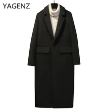 Корейское плюс хлопковое теплое шерстяное пальто зимнее черное элегантное тонкое длинное пальто однотонное повседневное женское шерстяное пальто одежда