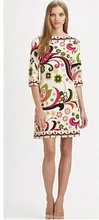Прямые продажи нового Freeshipping шелк хлопок Прямо Vestido Платья для женщин свежий красивый принт эластичное трикотажное платье