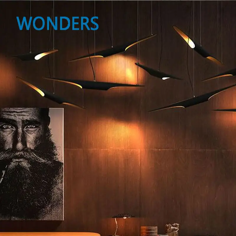 

Modern Europe Creative Fashion bamboo pipe shape Black/White Aluminum Led Pendant Light For hotel Restaurant Bar AC 80-265V