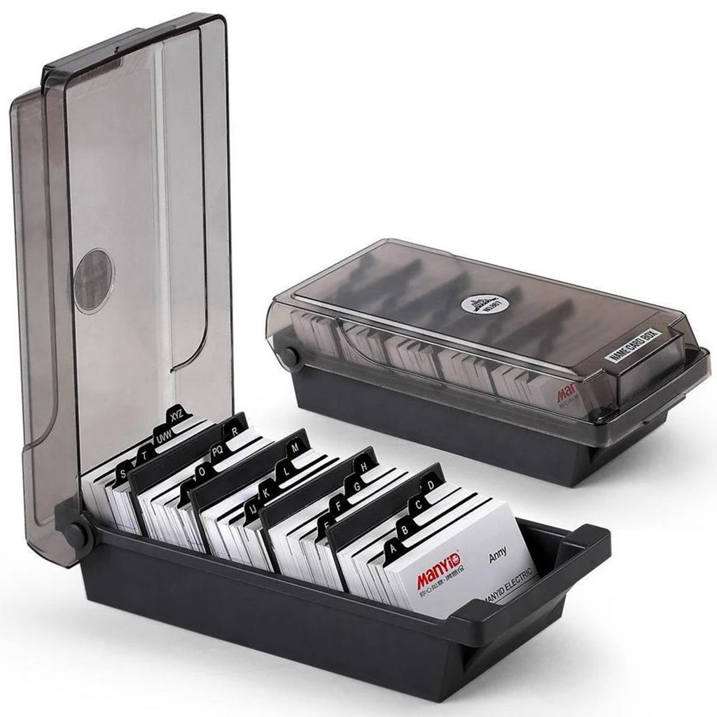2 Pack Large Capacity Business Card Holder Box Business File Card