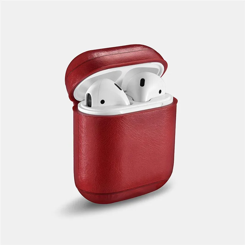 ICARER Роскошный Ретро чехол из натуральной кожи для AirPods чехол винтажный топ из натуральной кожи чехол; защитный чехол для Airpods