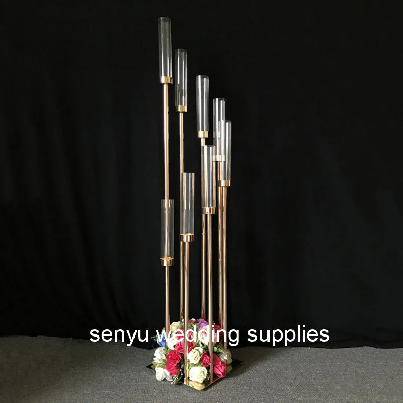 Дизайн Декоративные Золотые/Серебристые свадебные колонна стойка для дорожки украшение свадебной сцены senyu0435