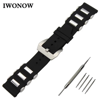 

Silicone Rubber Watch Band 24mm for Sony Smartwatch 2 SW2 Stainless Steel Pre-v Buckle Strap Wrist Belt Bracelet Black + Tool