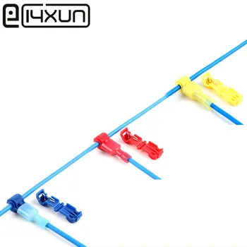 

Eclyxun 4pcs T Shape 20-12AWG Wire Cable Connector Terminals Crimp Scotch Lock Quick Splice Electrical Plug