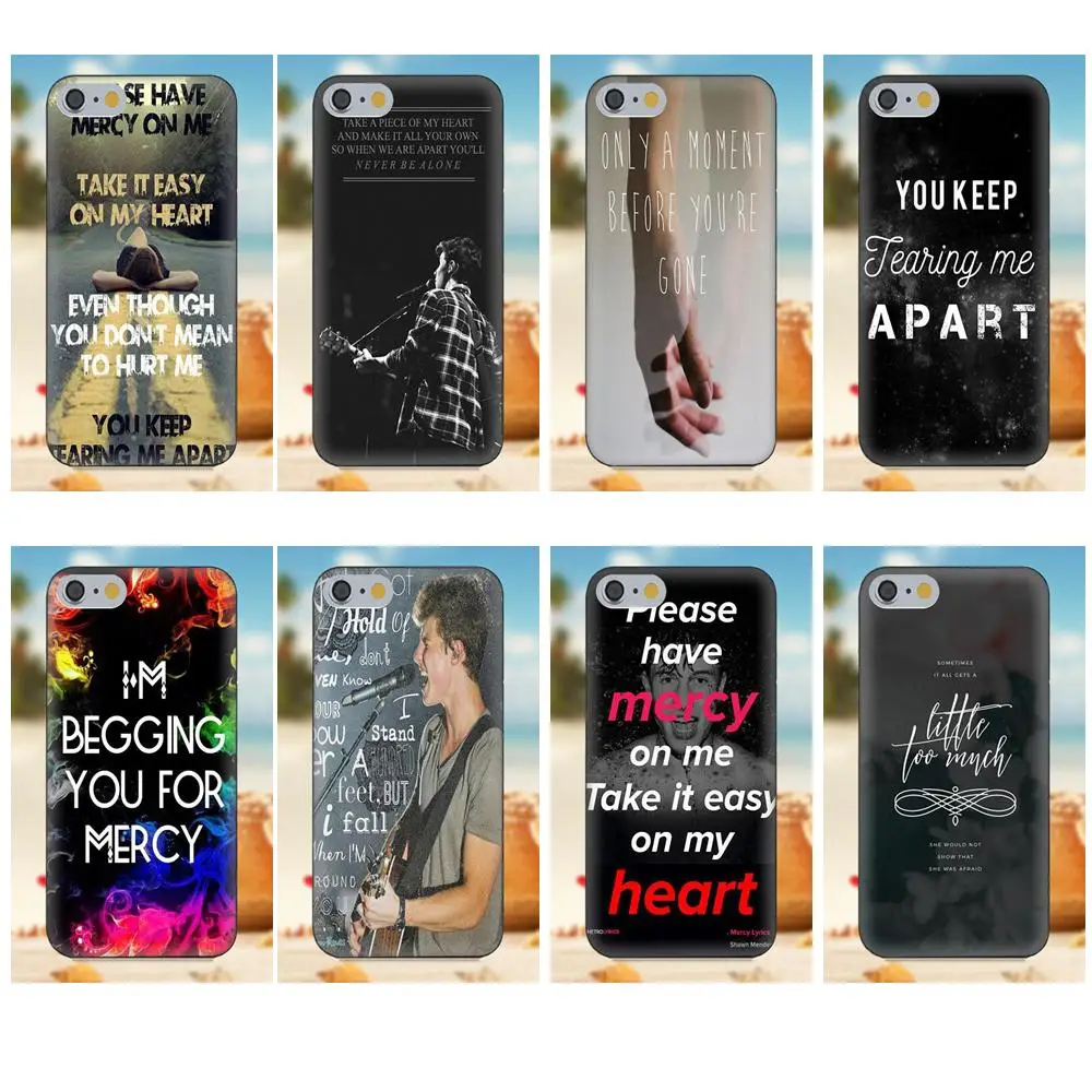 Oedmeb Шон Мендес милости текст для iPhone 4S 5S 5C SE 6 S 7 8 Plus X Galaxy Note 5 S9 + большое ядро рrime