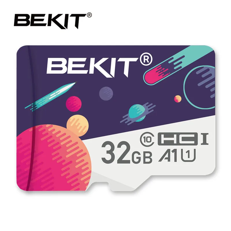 Bekit картой Micro SD объемом 16 Гб оперативной памяти, 32 Гб встроенной памяти, 64 ГБ 128 ГБ 256 Class10 TF карты A1 UHS-3 80 МБ/с. памяти microsd карты для samrtphone и настольный ПК - Емкость: SA-32GB-LUO