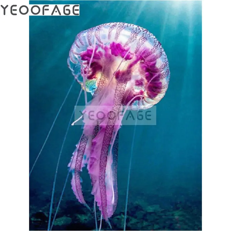 DIY Diamond Painting Cross stitch Needlework 5d rhinestone art Rhinestone Jellyfish full square Diamond embroidery pattern