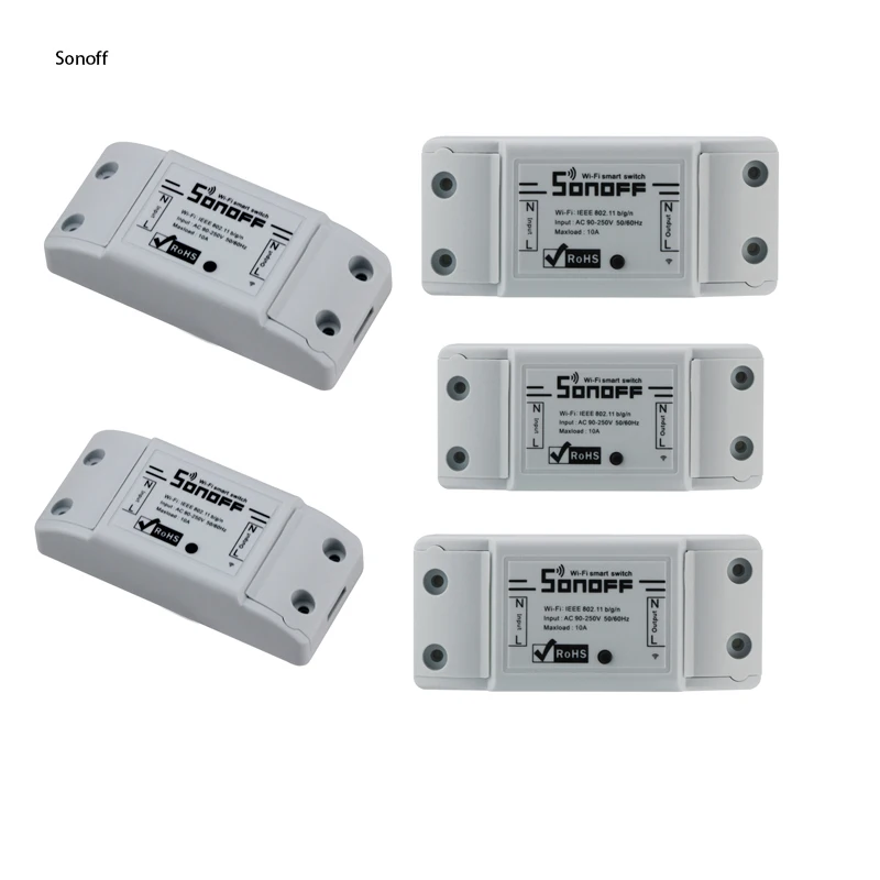 

5 unids sonoff dc220v Remote Control Switch Home automation Wifi Intelligent / Intelligent Control Center APP