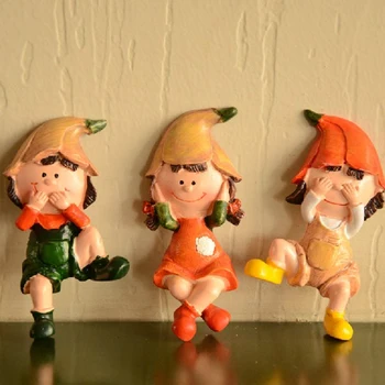 

F Resin hand three no cartoon doll note posted refrigerator magnets 3pcs household kitchen trinkets Fridge Magnet