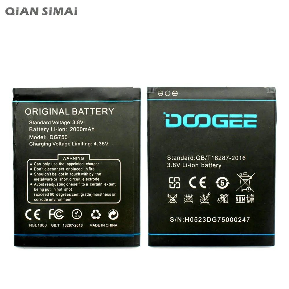 

1pcs 100% High Quality DG750 2000mAh Battery For DOOGEE DG750 Mobile Phone