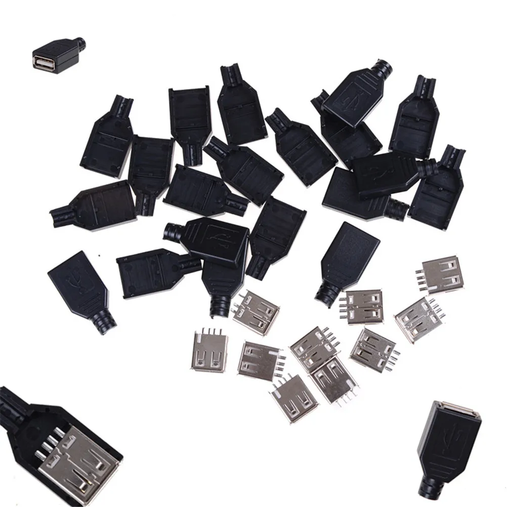 10 шт. 4 контактный разъем USB 2 0 типа A и черная пластиковая крышка|Письменный набор|