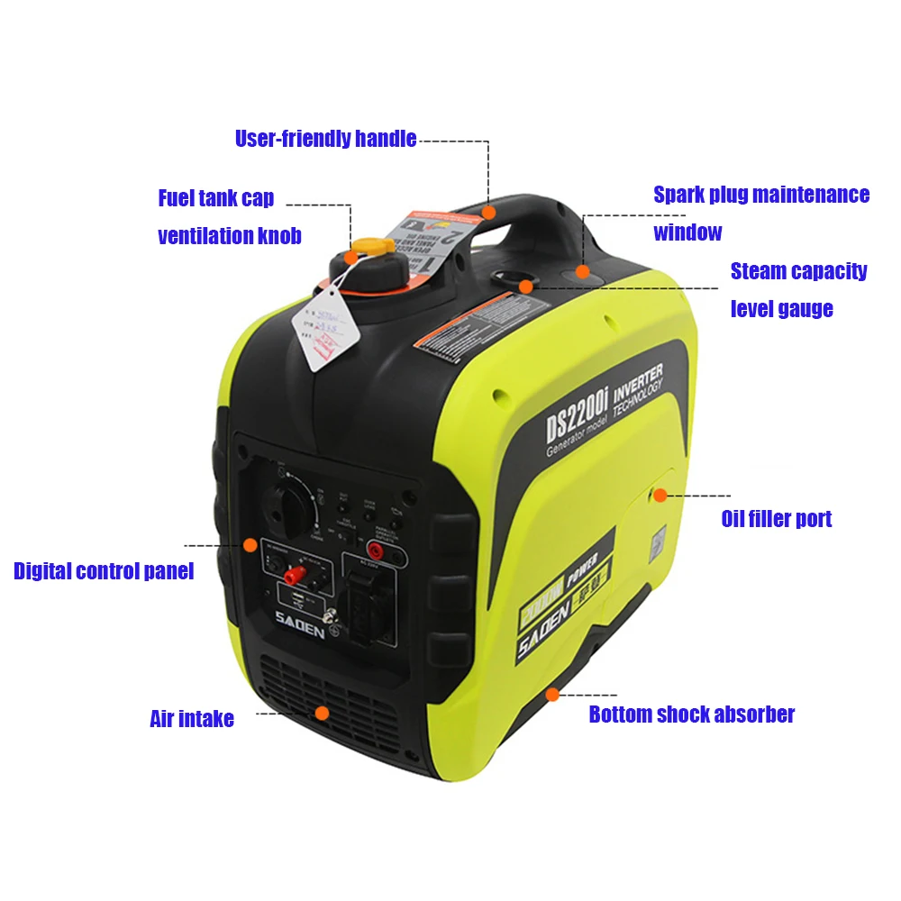 1KW Digital DS1200i Ultra Quiet Gasoline Generator 220V Portable Small Car Digital Inverter Gasoline Generator