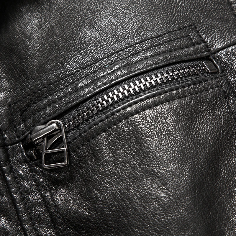 Dusen Кляйн новая мужская куртка из натуральной кожи дубленая кожа черная/тонкая/простая повседневная/дубленка 15S1421