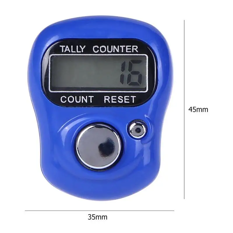 Цифровой мини-маркер для стежков и счетчик пальцев в ряд, электронный ЖК-счетчик для шитья, вязания, переплетения, инструмент, случайный цвет
