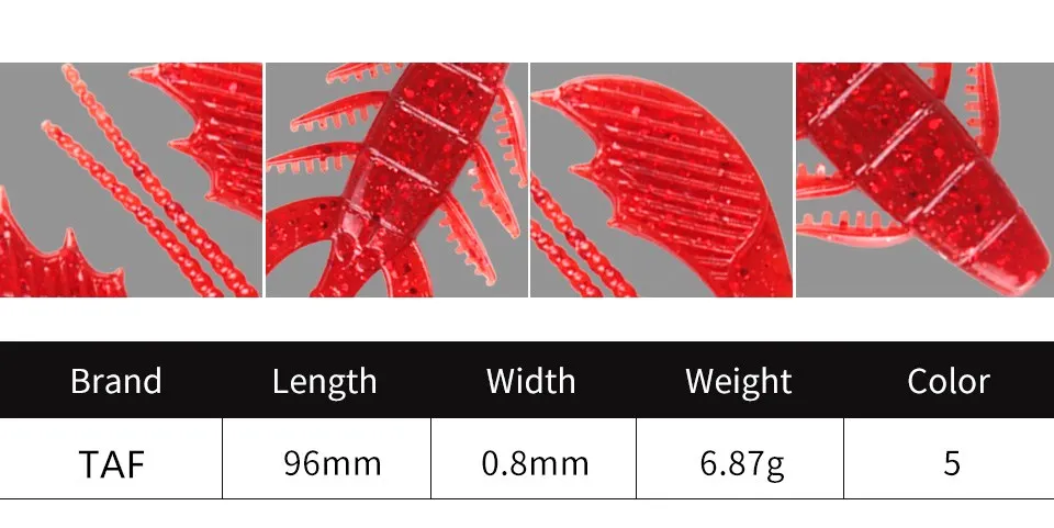 TAF 5 шт. мягкая рыболовная приманка 9,6 см 6,87 г форма в виде омара мягкие приманки Isca искусственные, силиконовые морской океан Рок рыболовный плавник
