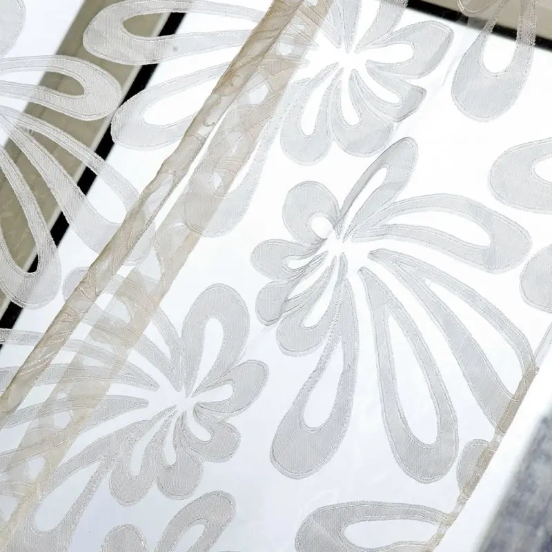 1*2 м прозрачная вуаль тюль оконная занавеска с цветочным принтом для спальни гостиной Балконная тюльпан Солнцезащитная занавеска