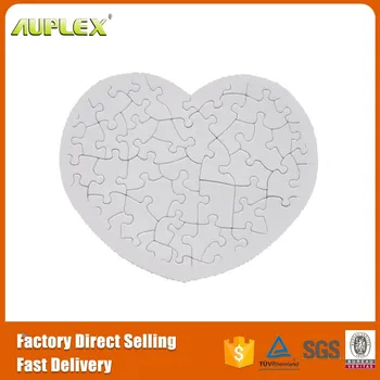 

Customize logo white pearl Sublimation Blank Heart Shape Jigsaw Puzzle 1000pkg 75pcs of little sections in one puzzle