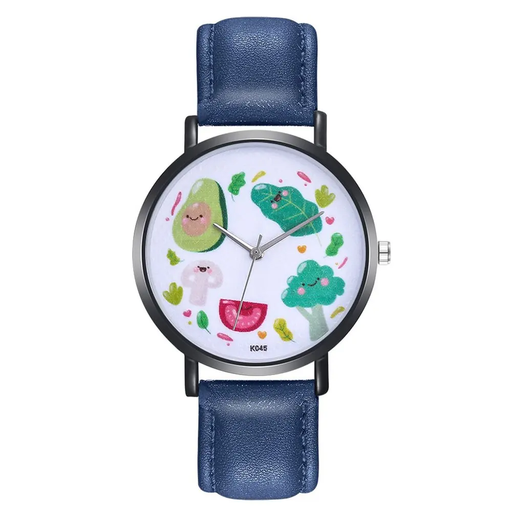 Женская Мода кожаный ремешок аналоговые кварцевые наручные часы круглые часы Популярные Хороший сладкий подарок