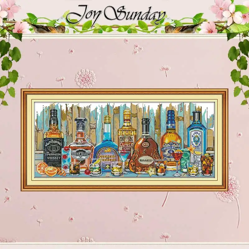 Online Decoración Para el hogar del vino pintura contada punto de cruz conjunto de punto de cruz de 11CT 14CT venta al por mayor DIY Kit de punto de cruz bordado costura