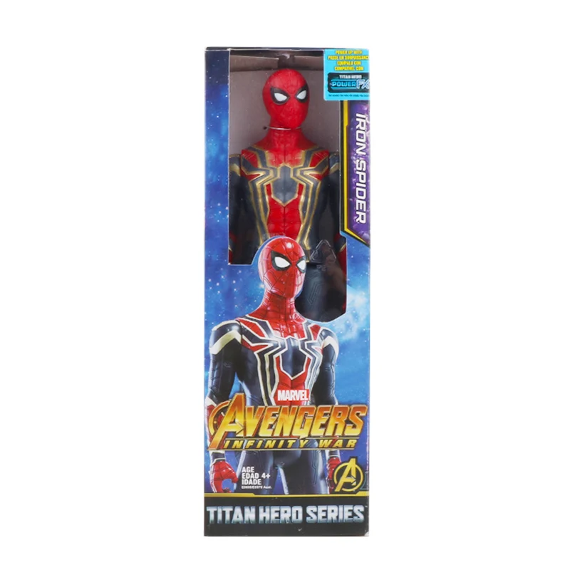 spiderman with box 30 см Marvel Мстители эндшпиль танос Человек-паук Халк Железный человек Капитан Америка Тор Росомаха Веном Фигурка Игрушки Кукла Детская - Цвет: spiderman with box