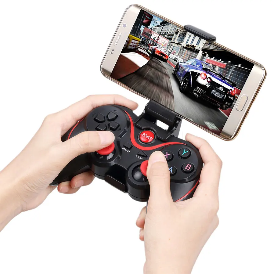 Wireless Gaming Control Joystick+Holder Bluetooth Game Controller for