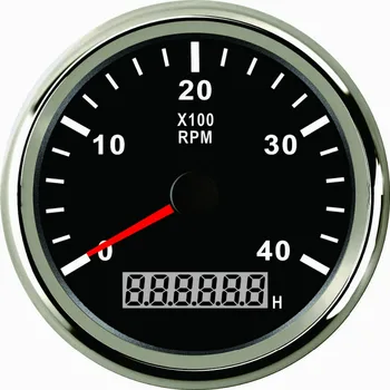 

Waterproof 85mm Generator Tachometer RPM REV Counter 0-4000RPM With LED Hourmeter 12V/24V With Backlight