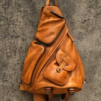 

Men Messenger Bag Genuine Leather Cowhide Vintage handmade Crossbody Shoulder Bag Women Sling Chest Bag heuptas bandolera hombre