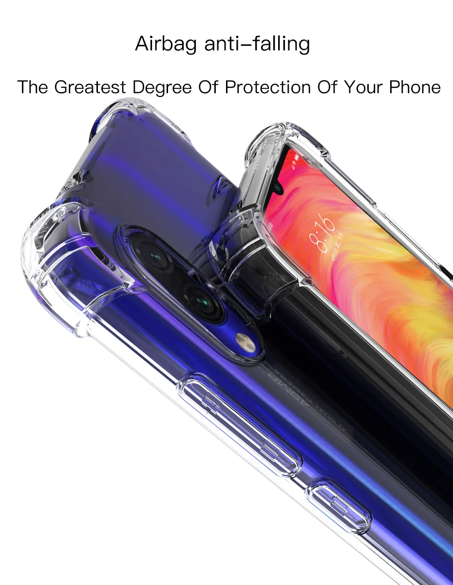 iphone 11 Pro Max  lifeproof case עבור Xiaomi Redmi הערה 7 מקרה כיסוי סיליקון עמיד הלם Redmi 7 הערה 7 פרו שקוף מגן Xiomi mi 9t note7 K20 מקרה clear iphone 11 Pro Max case