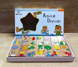 

15Pcs Baby Toys Wood Animal Domino Solitaire Domino Wooden Toys Educational Blocks Baby Early Learning Toys Birthday Gift W100