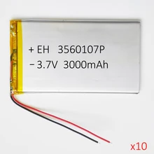 10 шт. 3,7 в 3000 мАч 3560107 литий-полимерный аккумулятор Lipo аккумуляторная батарея для внешнего аккумулятора электронная книга планшет ПК MID