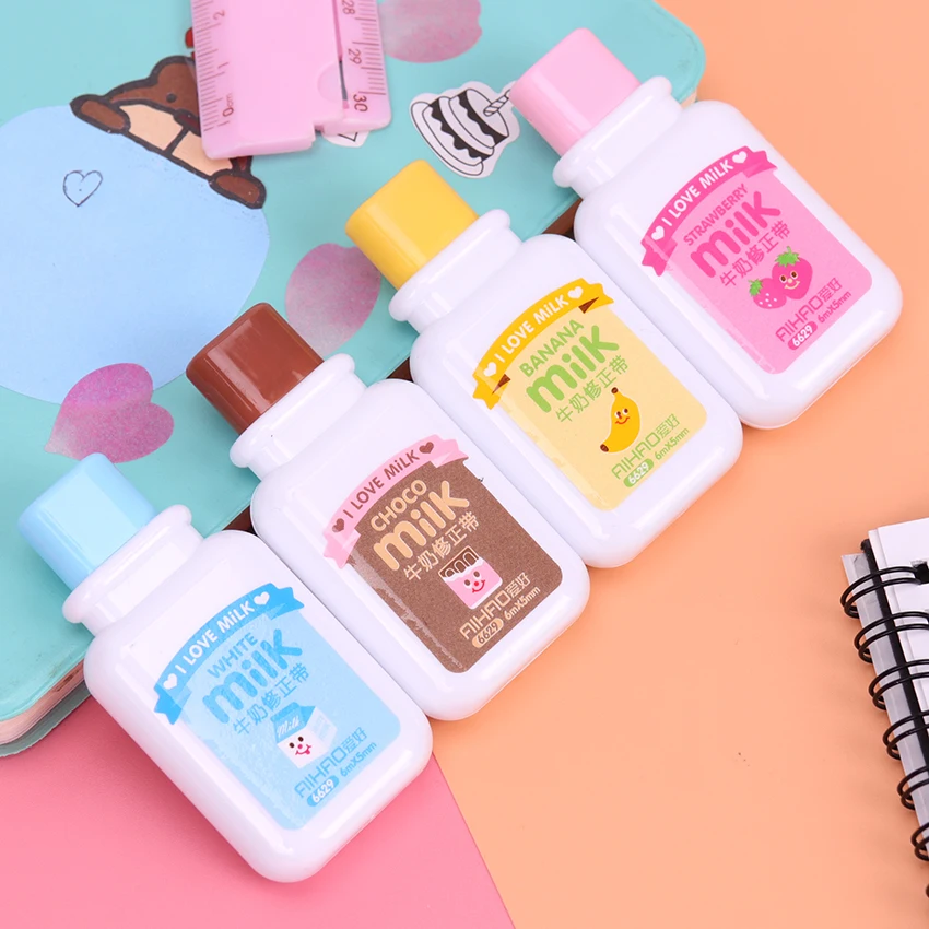 1 шт. Милая молочная Корректирующая лента Материал Escolar Kawaii канцелярские принадлежности офисные школьные принадлежности Papelaria