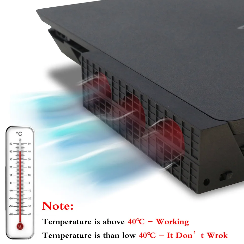 

PS4 Slim Cooling Fan Console Cooler Smart Thermostat 3 Fans System Station for Sony Playstation 4 PS4 Slim