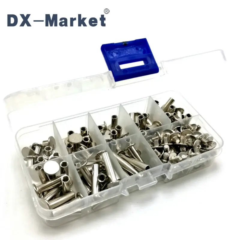 m5 , 8size rivet kit , 75pcs semi tubular rivet , Nickel plating m5