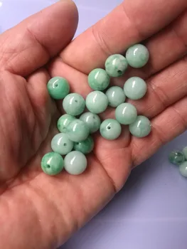 

Natural Burma jade green beads DIY grade A accessories jade beads scattered small jade vase LeBron beads wholesale