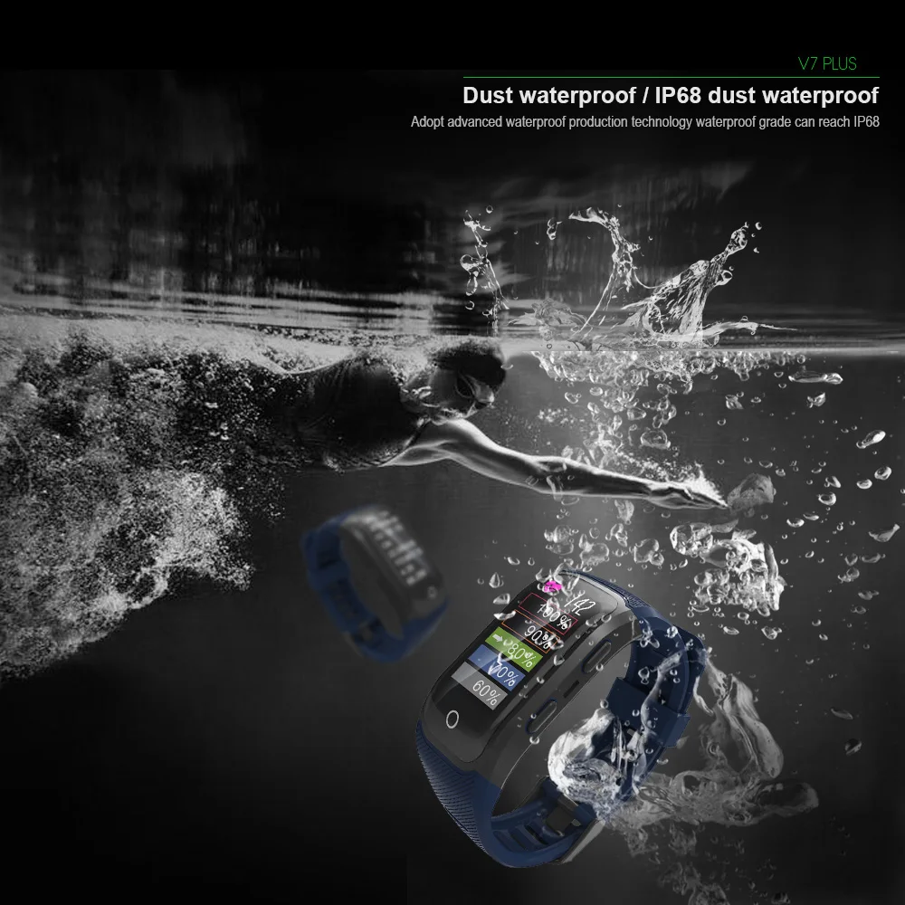 VERYFiTEK V7 Plus gps смарт браслет цветной экран фитнес монитор сердечного ритма IP68
