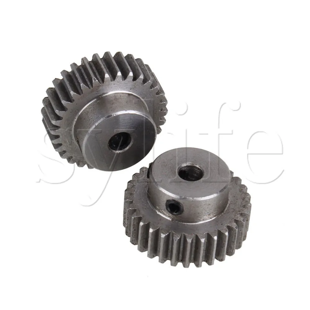 2 piezas 1 módulo 30 dientes Motor Metal acero engranaje rueda superior tornillos 6,35mm diámetro