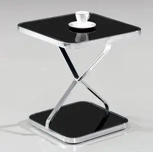 

Stainless steel frame of toughened glass small tea table, square table.