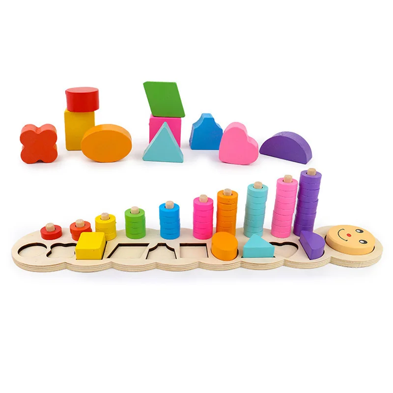 Montessori Toys Educational Wooden Toys for Children Early Learning Geometric Shape Cognition Math Match Teaching Aids