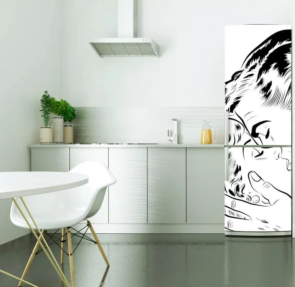 DIY love kiss Водонепроницаемый самоклеящийся стикер на холодильник двери